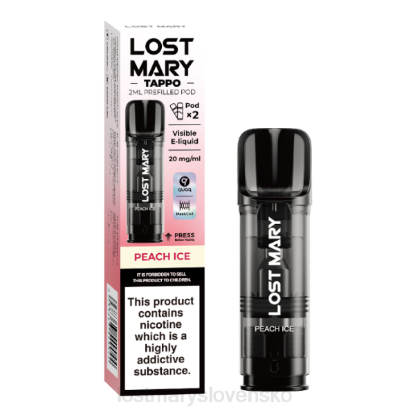 LOST MARY Online Store - broskyňový ľad Lost Mary Tappo plnené struky - 20 mg - 2 bal 242F180