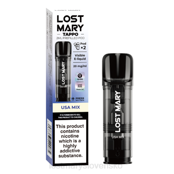 LOST MARY Slovensko - USA mix Lost Mary Tappo plnené struky - 20 mg - 2 bal 242F184
