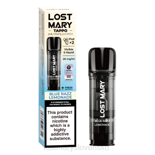LOST MARY Vape - modrá razz limonáda Lost Mary Tappo plnené struky - 20 mg - 2 bal 242F181